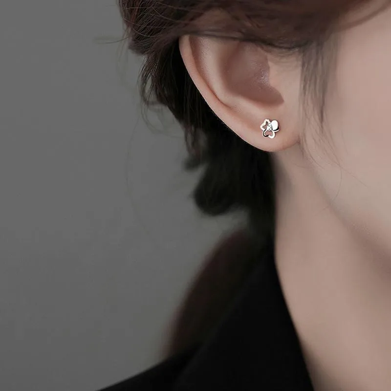 CARAT'S DIARY S999 Fine Silver Stud Earrings Women's-2