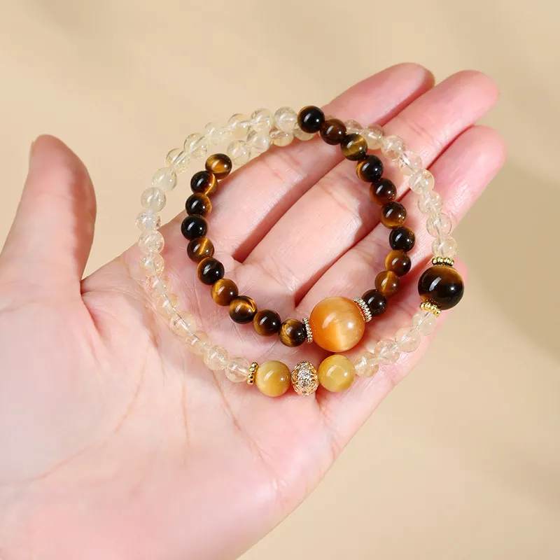 CARAT'S DIARY Tiger's Eye Stone Bracelets Unisex-3