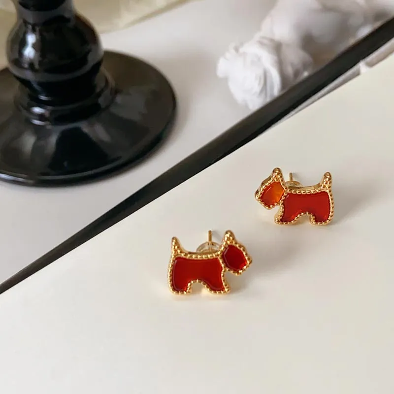 CARAT'S DIARY Colored Glaze Stud Earrings Women's-3