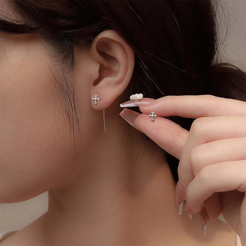 CARAT'S DIARY S999 Fine Silver Drop Earrings Women's-2