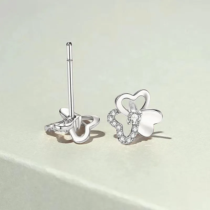 CARAT'S DIARY S999 Fine Silver Stud Earrings Women's-4