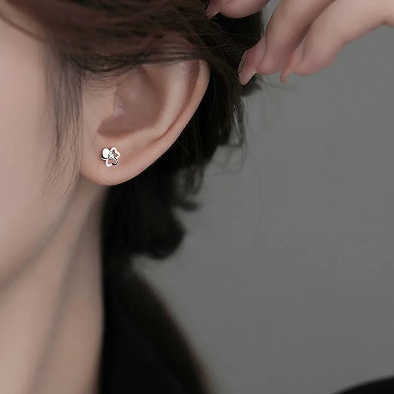 CARAT'S DIARY S999 Fine Silver Stud Earrings Women's-1