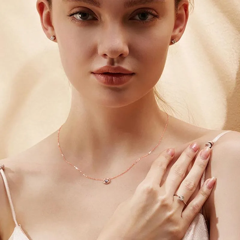 CARAT'S DIARY S925 Silver Collarbone Chain Necklace Women's-11