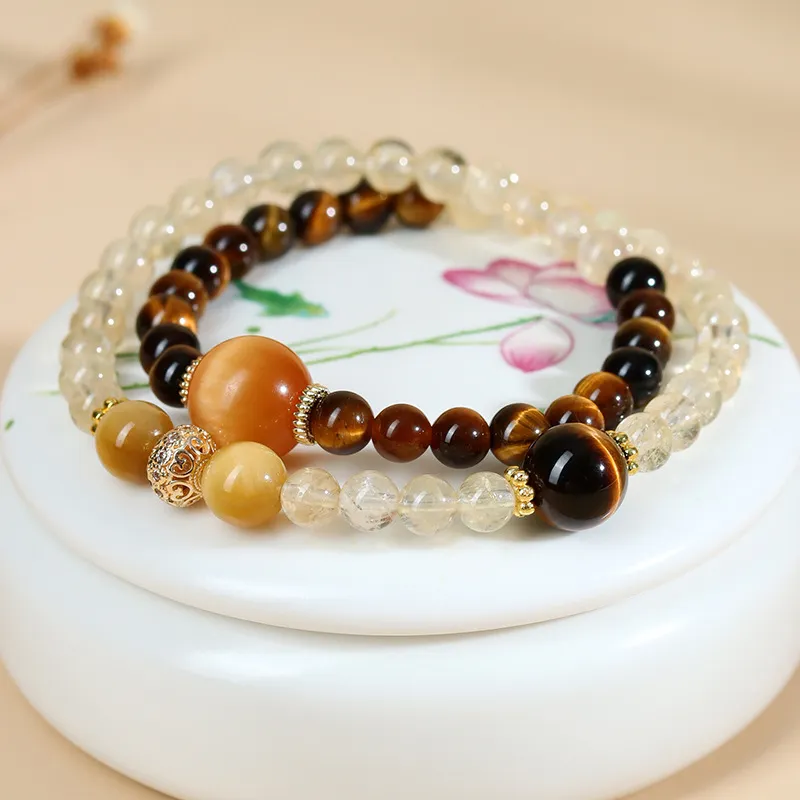 CARAT'S DIARY Tiger's Eye Stone Bracelets Unisex-7