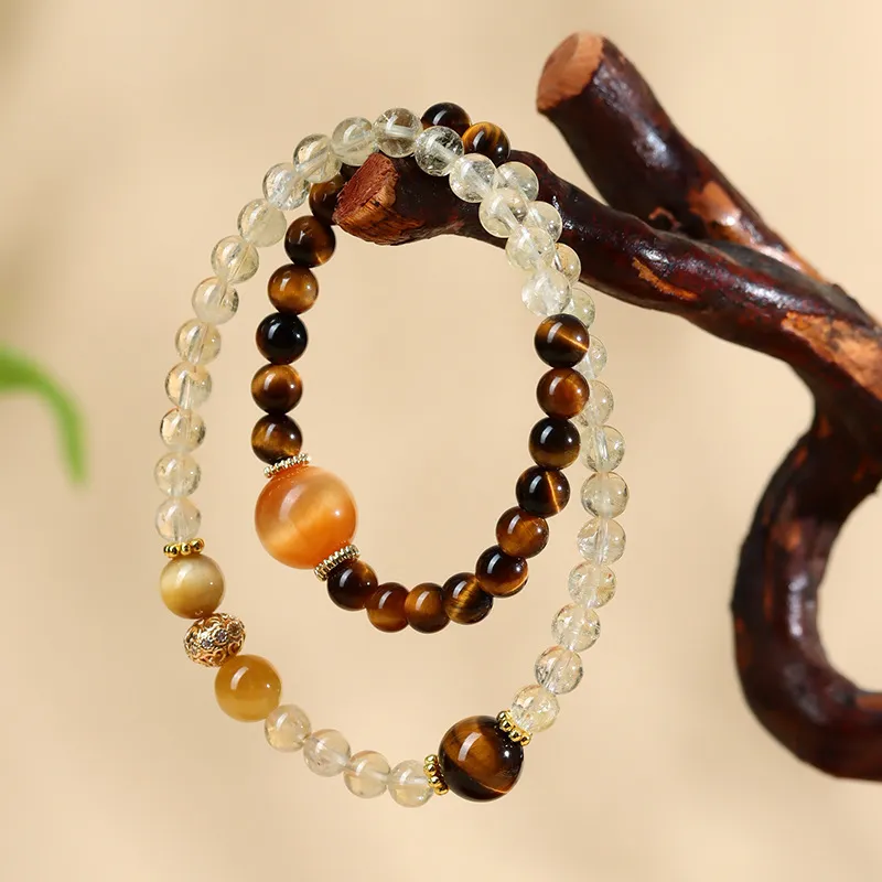 CARAT'S DIARY Tiger's Eye Stone Bracelets Unisex-5