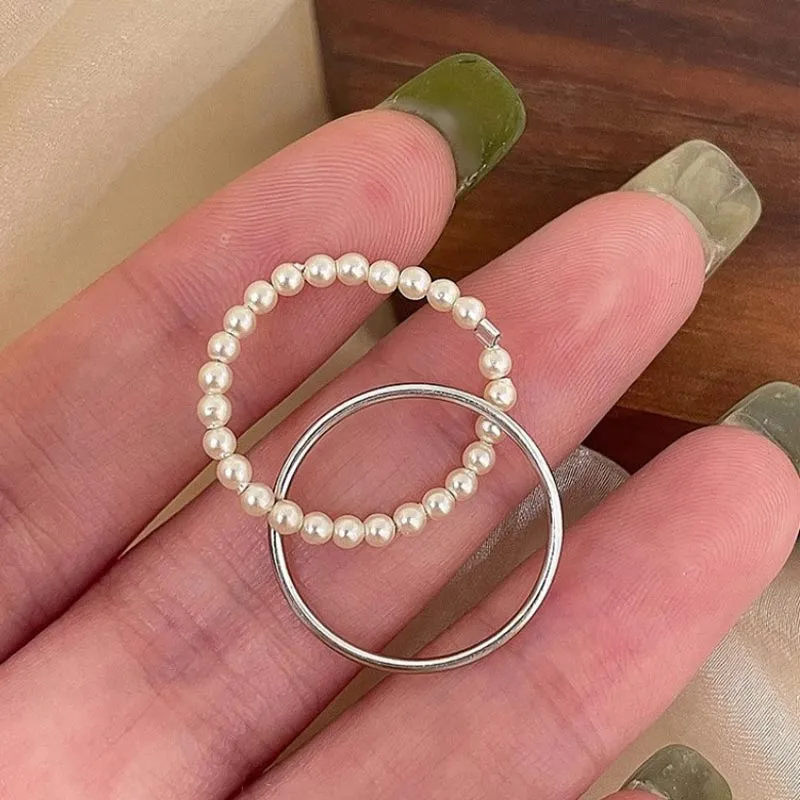 CARAT'S DIARY Faux Pearl Rings Women's-4