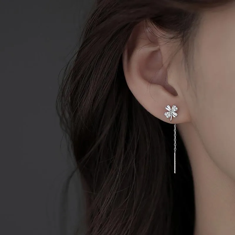 CARAT'S DIARY S999 Fine Silver Drop Earrings Women's-3
