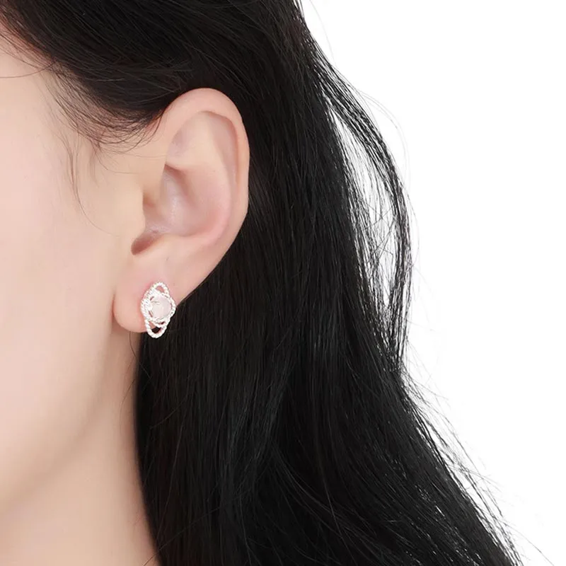 CARAT'S DIARY Agate Stud Earrings Women's-3