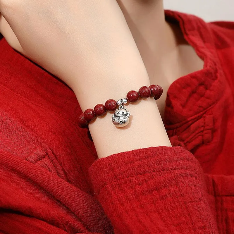 CARAT'S DIARY Reconstructed Cinnabar Bracelets Unisex-2