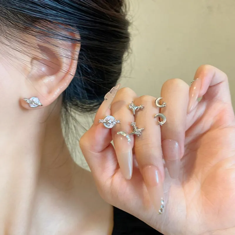 CARAT'S DIARY Alloy Stud Earrings Women's-4