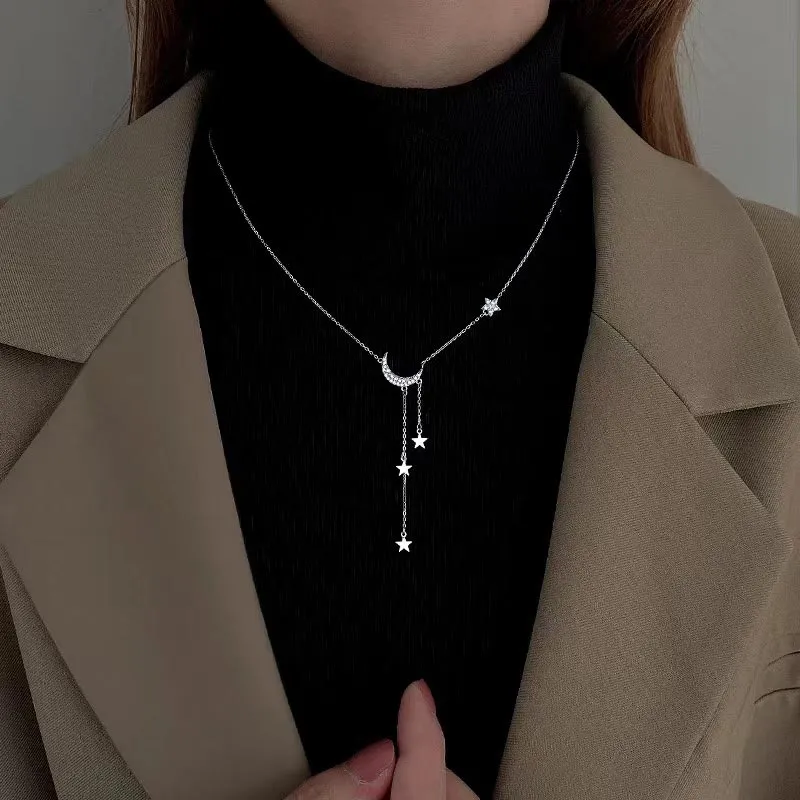 CARAT'S DIARY S925 Silver Collarbone Chain Necklace Women's-4