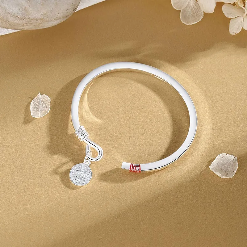 CARAT'S DIARY S999 Fine Silver Bangles Unisex-4