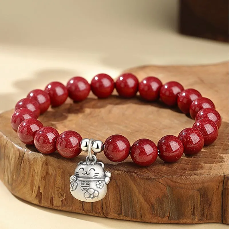 CARAT'S DIARY Reconstructed Cinnabar Bracelets Unisex-6
