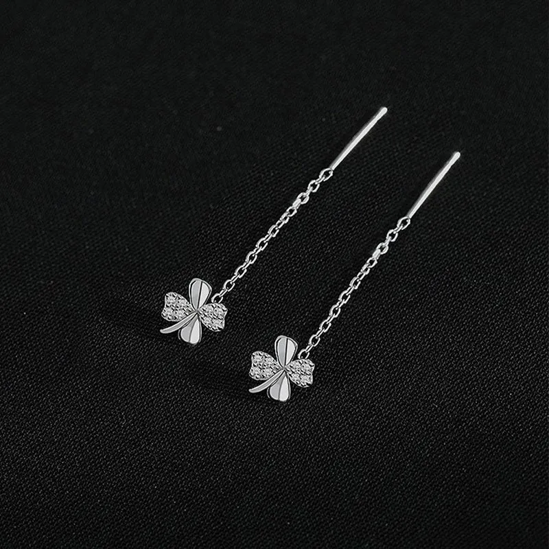 CARAT'S DIARY S999 Fine Silver Drop Earrings Women's-5