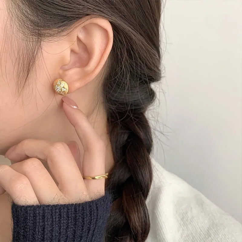 CARAT'S DIARY S925 Silver Stud Earrings Women's-1