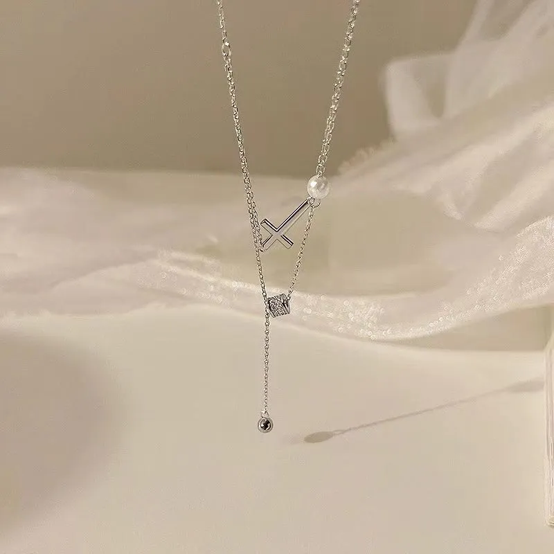 CARAT'S DIARY S925 Silver Collarbone Chain Necklace Women's-5