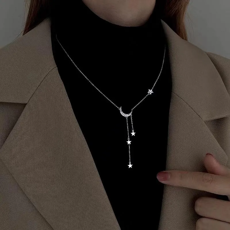 CARAT'S DIARY S925 Silver Collarbone Chain Necklace Women's-3