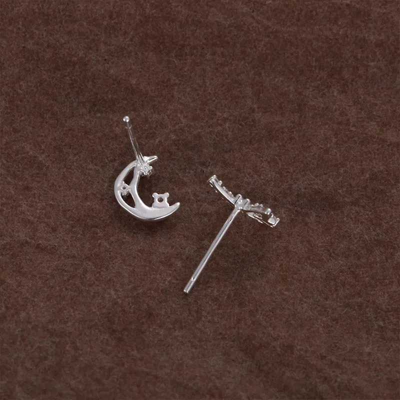 CARAT'S DIARY S999 Fine Silver Stud Earrings Women's-6