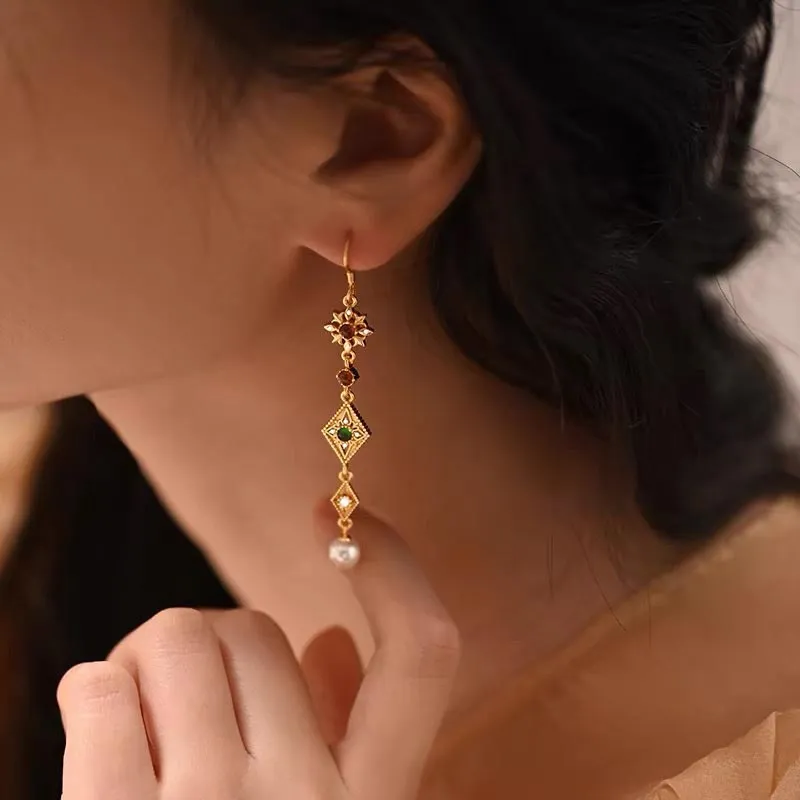 CARAT'S DIARY Colored Glaze, Faux Pearl Earrings Women's-1