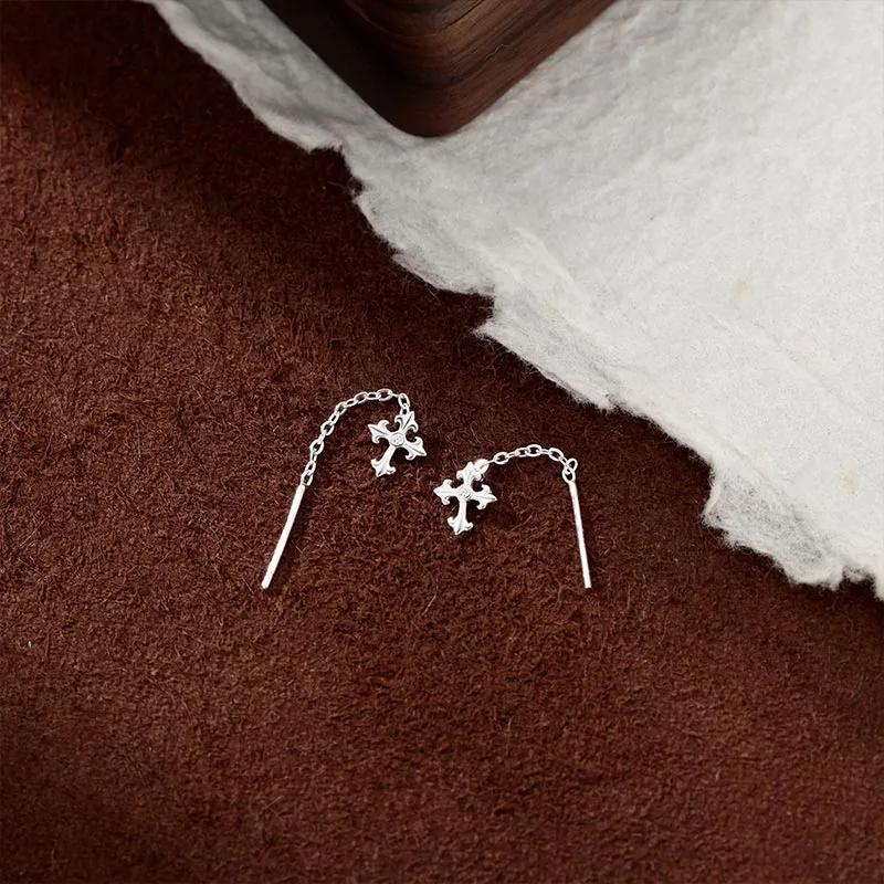 CARAT'S DIARY S999 Fine Silver Drop Earrings Women's-6