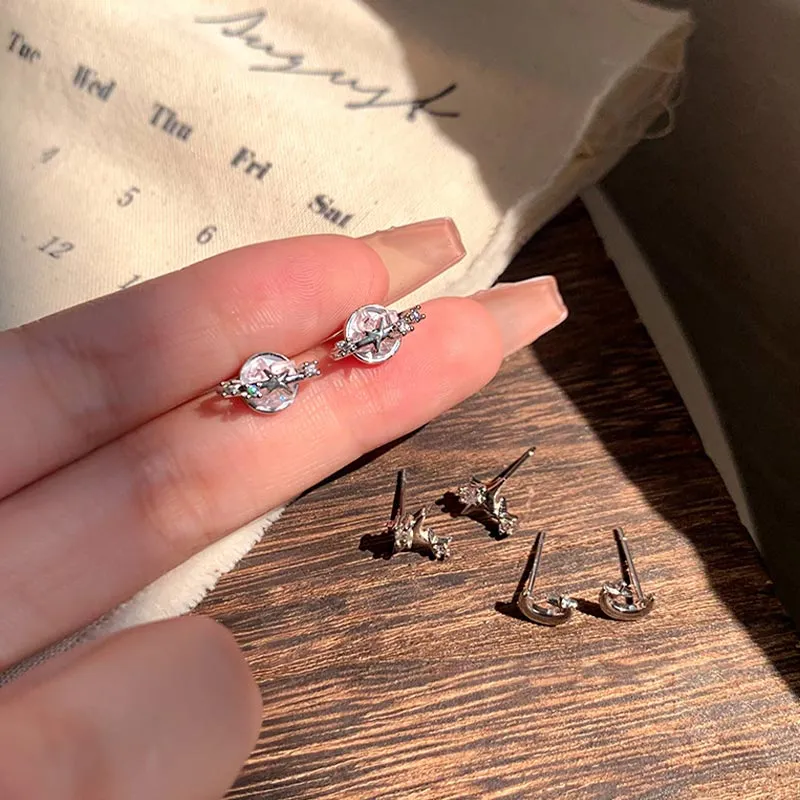 CARAT'S DIARY Alloy Stud Earrings Women's-7