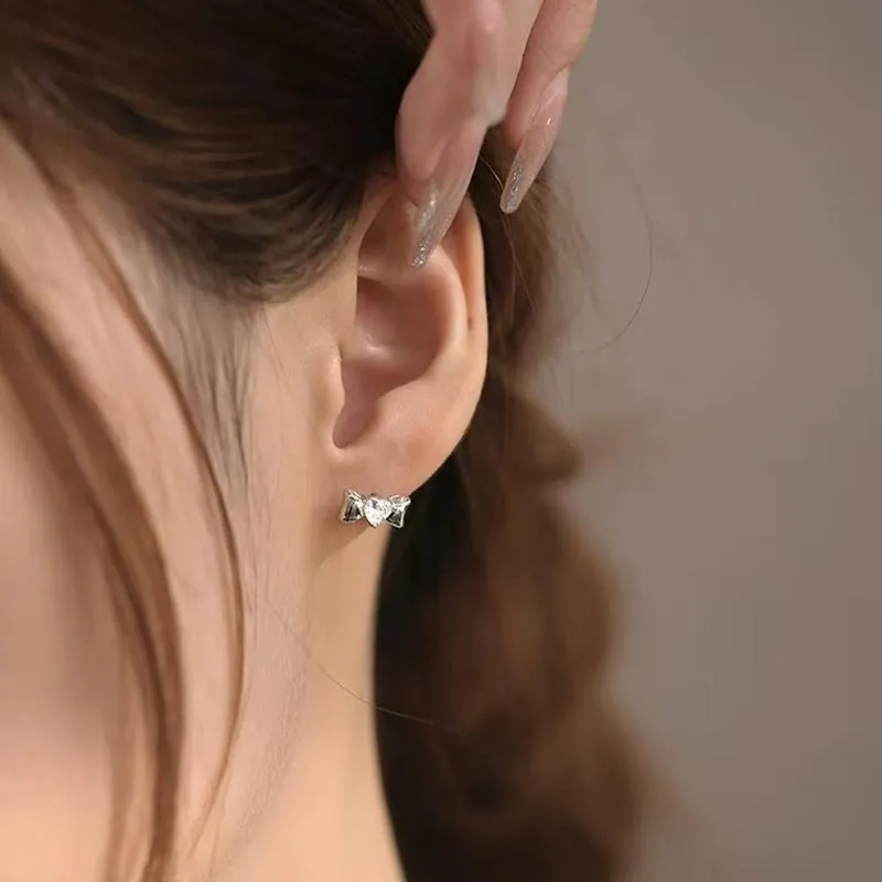 CARAT'S DIARY S999 Fine Silver Stud Earrings Women's-2