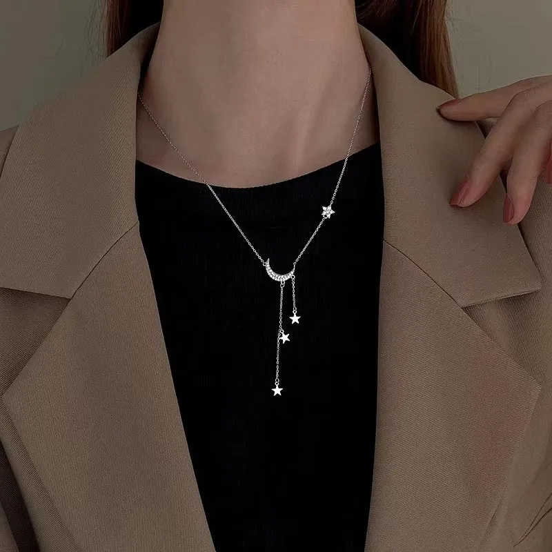 CARAT'S DIARY S925 Silver Collarbone Chain Necklace Women's-5