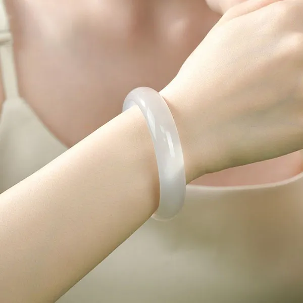CARAT'S DIARY Chalcedony Jade Bangles Women's-3