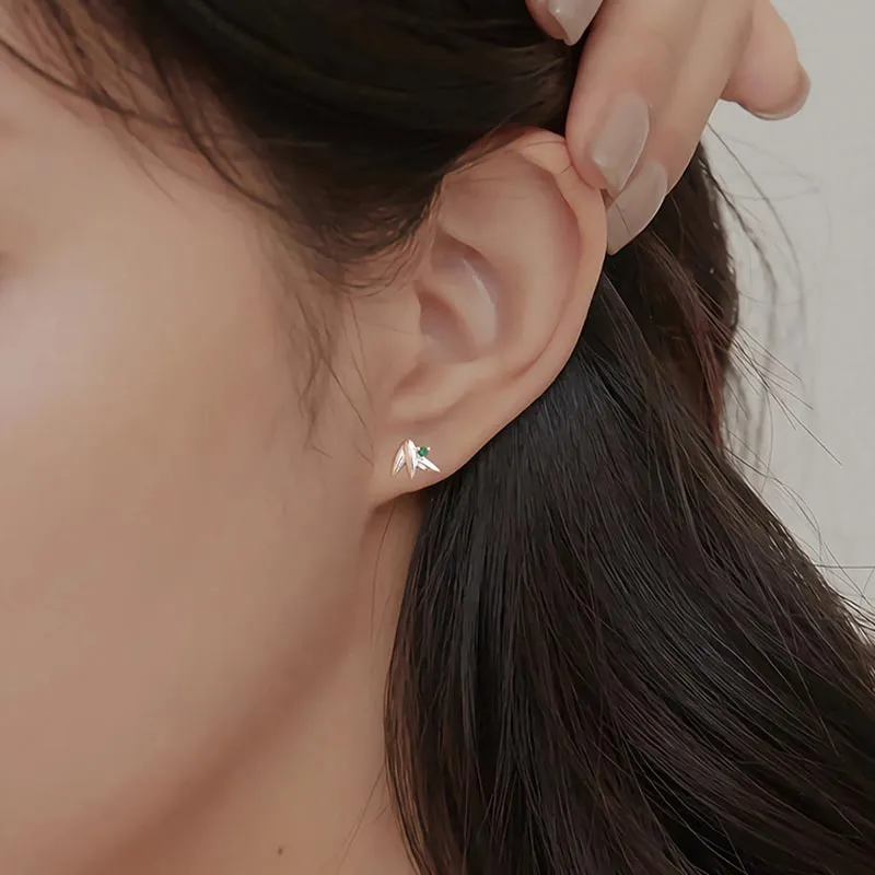CARAT'S DIARY S999 Fine Silver Stud Earrings Women's-3