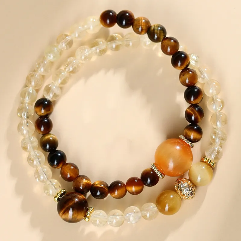 CARAT'S DIARY Tiger's Eye Stone Bracelets Unisex-4