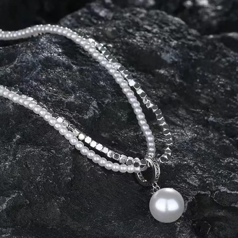 CARAT'S DIARY Faux Pearl Collarbone Chain Necklace Women's-1