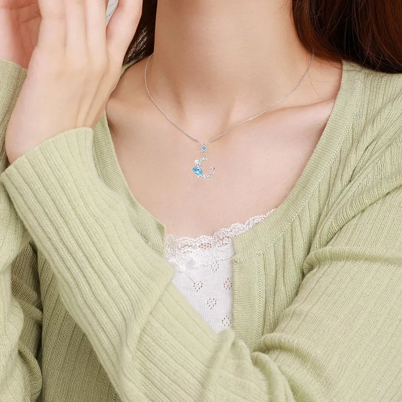 CARAT'S DIARY S925 Silver Collarbone Chain Necklace Women's-3