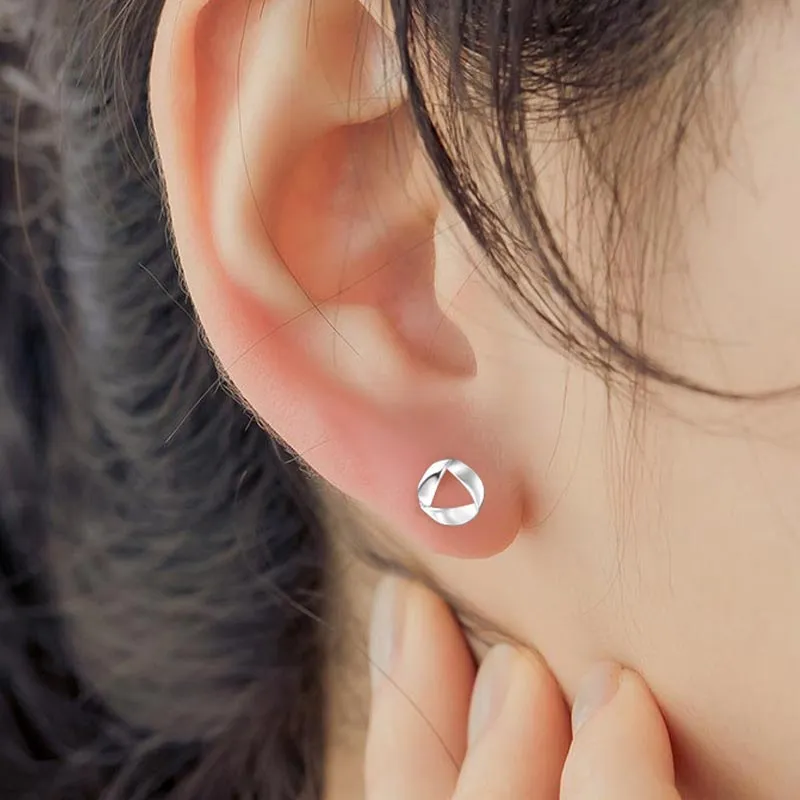 CARAT'S DIARY S999 Fine Silver Stud Earrings Women's-3