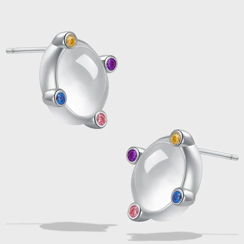 CARAT'S DIARY Agate Stud Earrings Women's-14