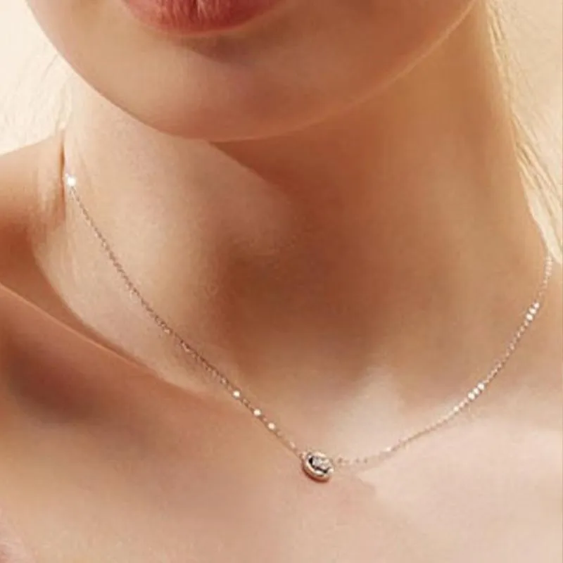 CARAT'S DIARY S925 Silver Collarbone Chain Necklace Women's-3