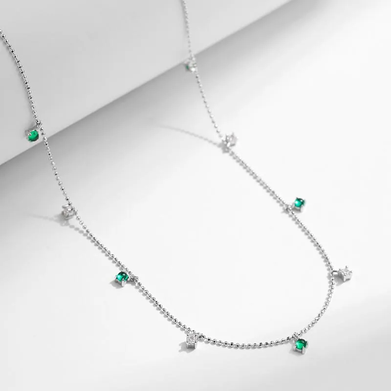 CARAT'S DIARY S925 Silver Collarbone Chain Necklace Women's-3