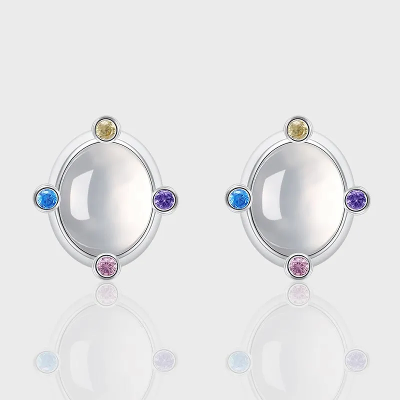 CARAT'S DIARY Agate Stud Earrings Women's-7