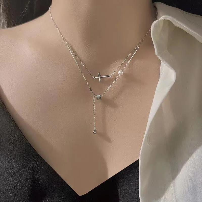 CARAT'S DIARY S925 Silver Collarbone Chain Necklace Women's-3