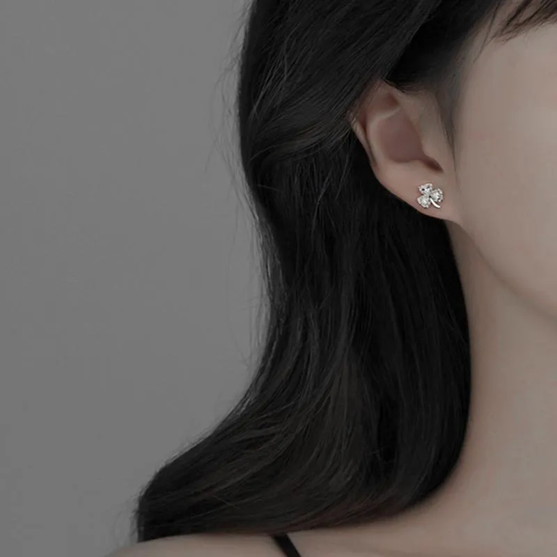 CARAT'S DIARY S999 Fine Silver Stud Earrings Women's-3