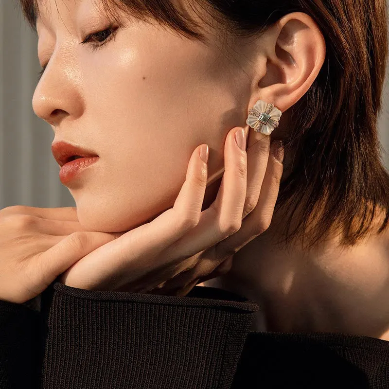 CARAT'S DIARY S925 Silver Stud Earrings Women's-1