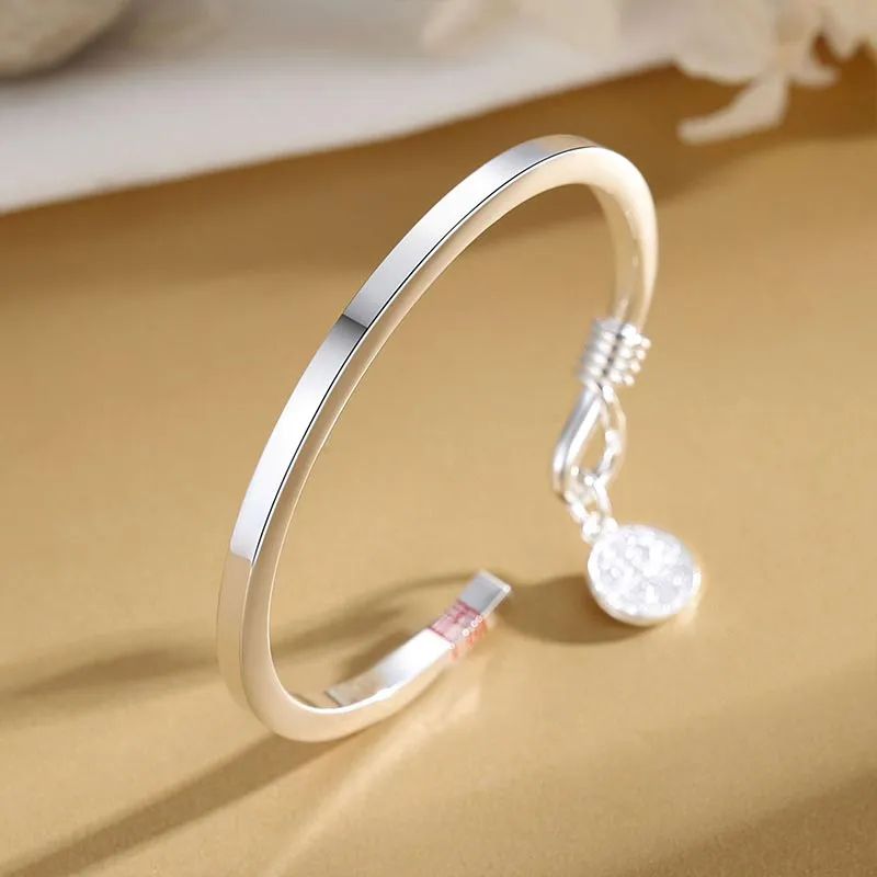 CARAT'S DIARY S999 Fine Silver Bangles Unisex-5