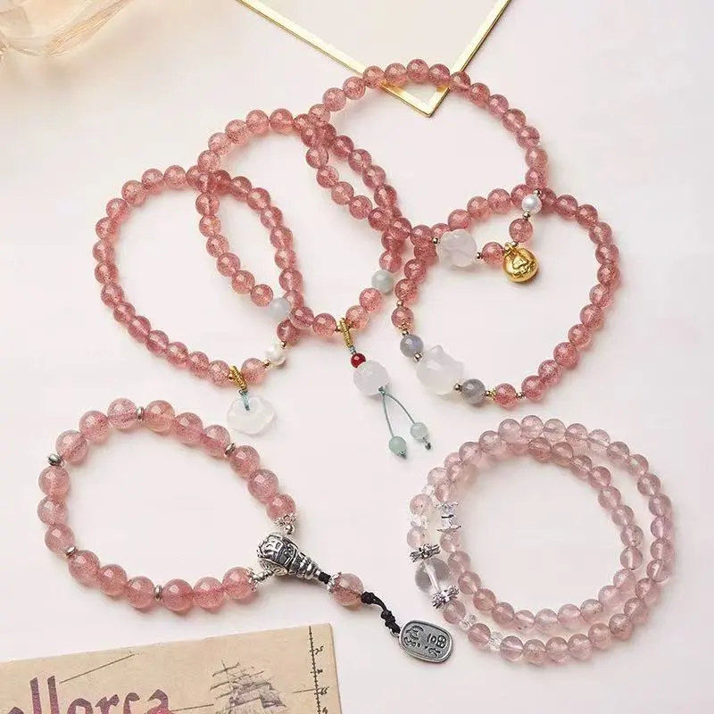 CARAT'S DIARY Strawberry Quartz Bracelets Unisex-3