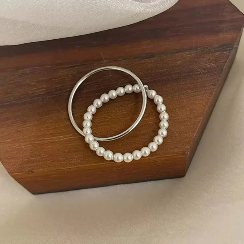 CARAT'S DIARY Faux Pearl Rings Women's-6