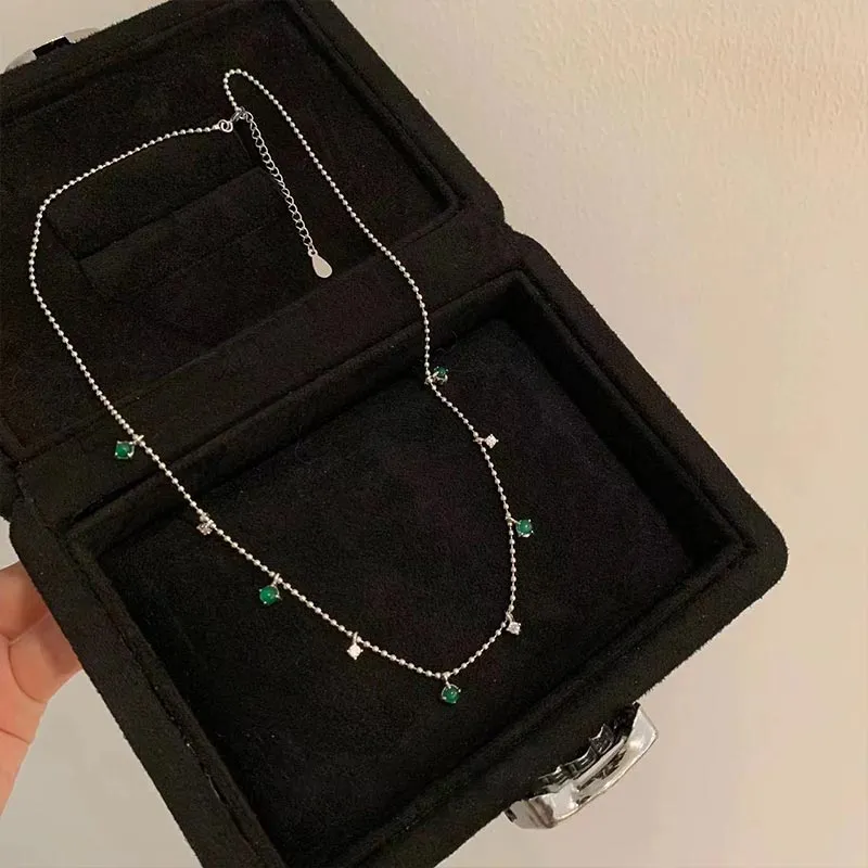 CARAT'S DIARY S925 Silver Collarbone Chain Necklace Women's-4