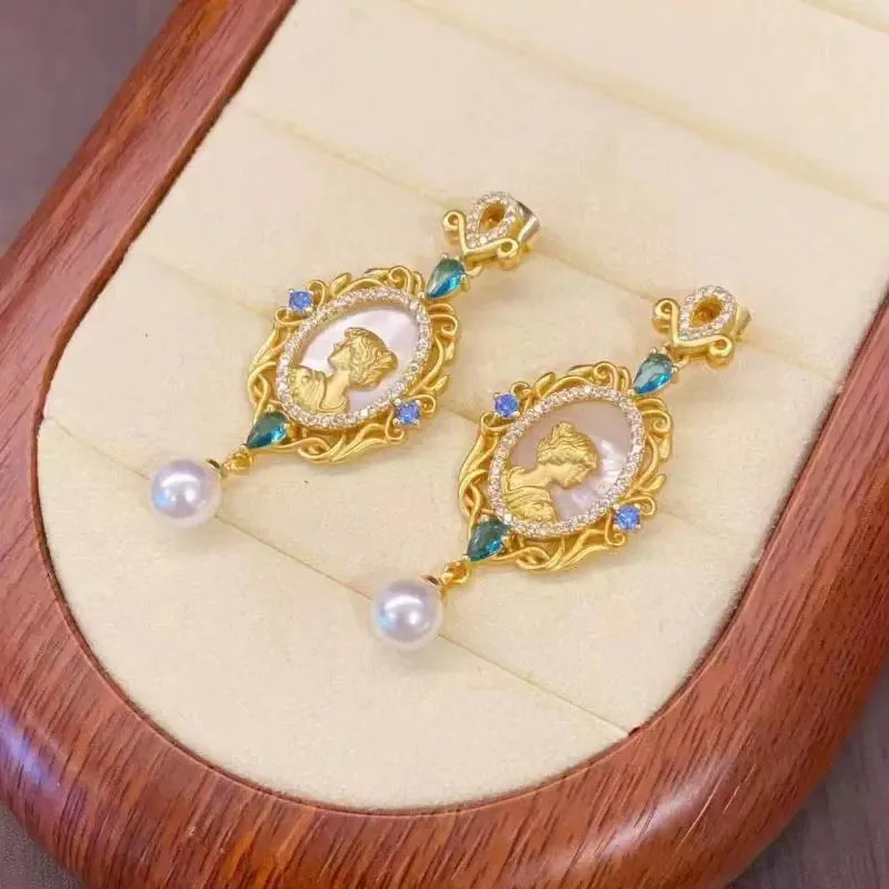 CARAT'S DIARY Shell Pearl Mother Of Pearl Earrings Women's-3