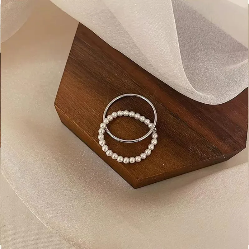 CARAT'S DIARY Faux Pearl Rings Women's-5