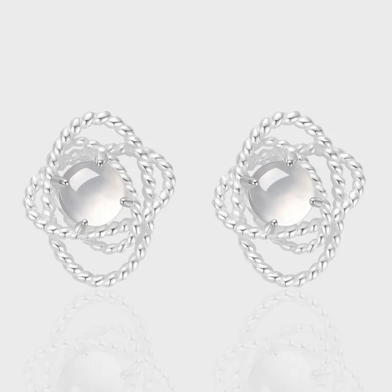 CARAT'S DIARY Agate Stud Earrings Women's-4