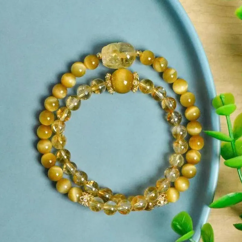 CARAT'S DIARY Tiger's Eye Stone Bracelets Women's-5