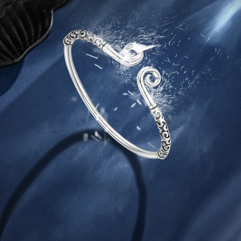 CARAT'S DIARY S999 Fine Silver Bangles Unisex-3
