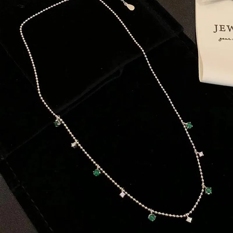 CARAT'S DIARY S925 Silver Collarbone Chain Necklace Women's-5